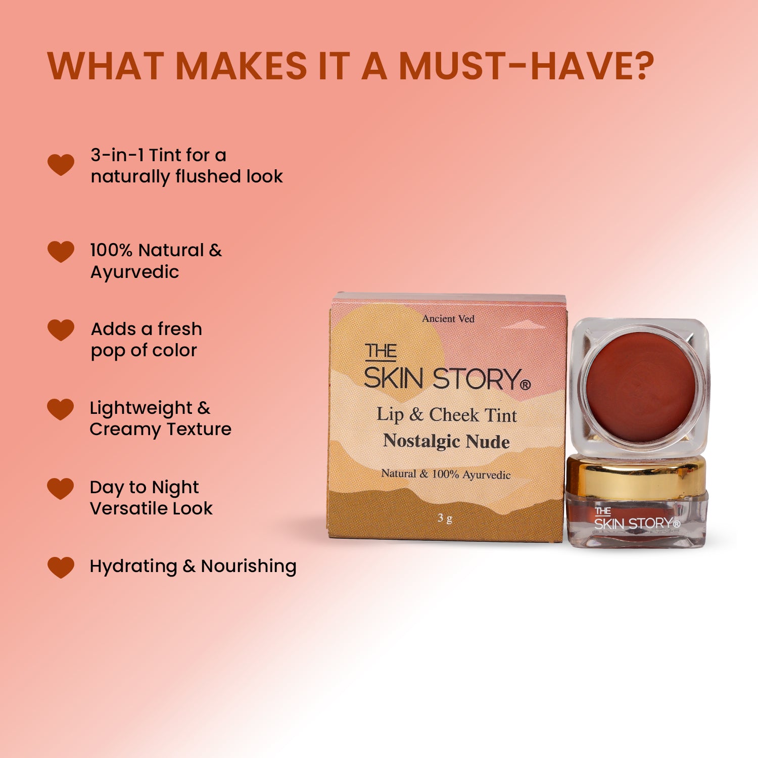 The Skin Story Lip &amp; Cheek Tint Nostalgic Nude, 3g