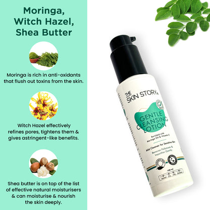 Gentle Cleansing Lotion | Intense Moisturisiation | Makeup Remover | Moringa &amp; Shea Butter | All Skin Types | 100ml