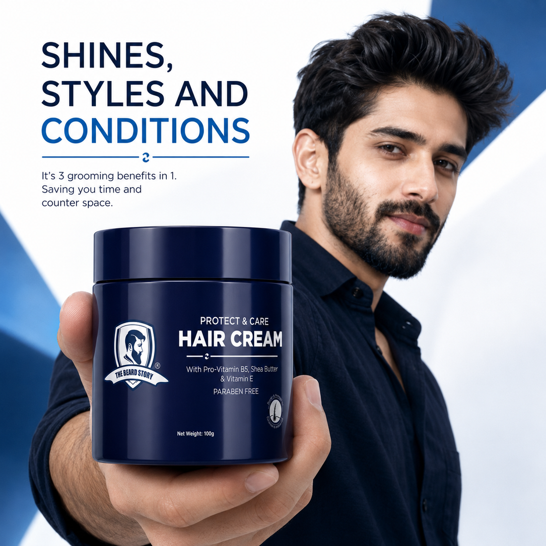 Mens Hair Cream UV Protect 100g