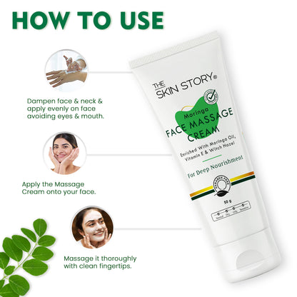 Moringa Face Massage Cream | Detoxifies &amp; Nourishes Healthy Glow | 50g
