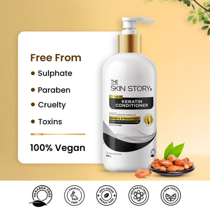 Keratin Smooth Conditioner | Sulphate Free | Soft &amp; Silky Hair | For Dry Hair | Split End &amp; Damage Repair | 250g