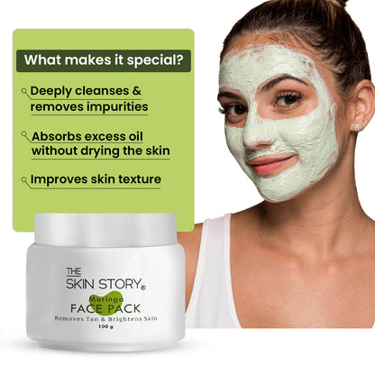 Purifying Face Pack | Clear Skin | Anti Ageing | Normal to Oily Skin  | Moringa &amp; Vitamin E | 100g