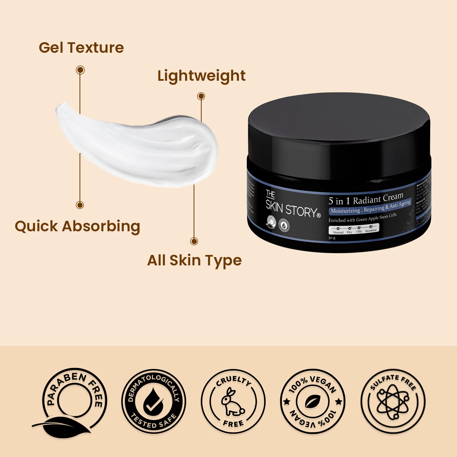 5 in 1 Radiant Moisturising Cream | Anti Aging Day Cream | For Fine Lines and Wrinkles | All Skin Type