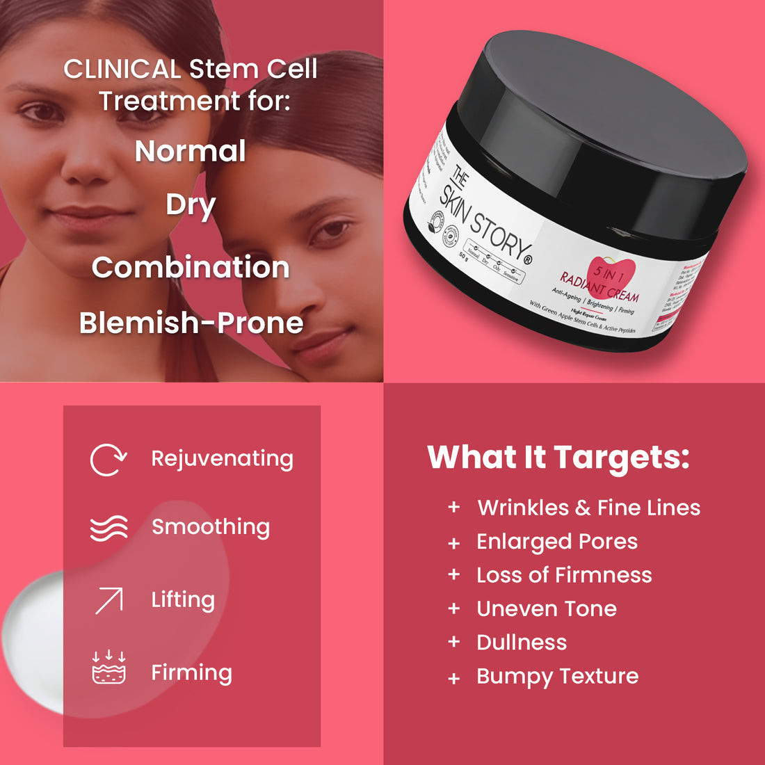 5 in 1 Radiant Day Cream | Anti-Aging &amp; Hydrating | Green Apple Stem Cells | 50g