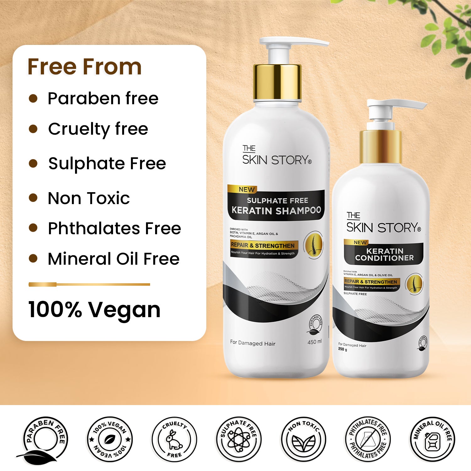 Sulphate Free Hair Care Kit (Shampoo + Conditioner) | For Dry &amp; Damaged Hair | Paraben Free | Anti Frizz Shampoo Conditioner