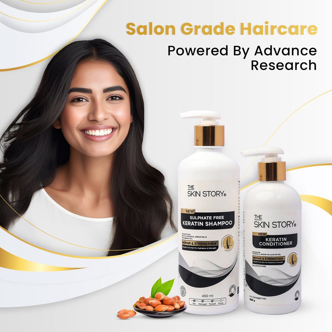 Sulphate Free Hair Care Kit (Shampoo + Conditioner) | For Dry &amp; Damaged Hair | Paraben Free | Anti Frizz Shampoo Conditioner