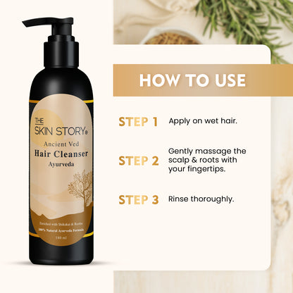The Skin Story Ancient Ved Hair Cleanser | Ayurvedic Hair Cleanser | Amla, Brahmi &amp; Bhringraj | 180 ml