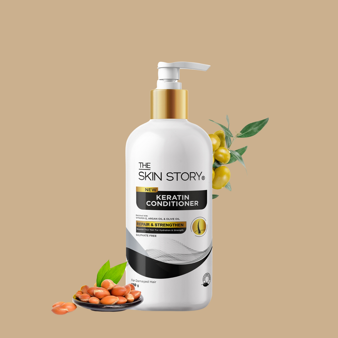 Keratin Smooth Conditioner | Sulphate Free | Soft &amp; Silky Hair | For Dry Hair | Split End &amp; Damage Repair | 250g