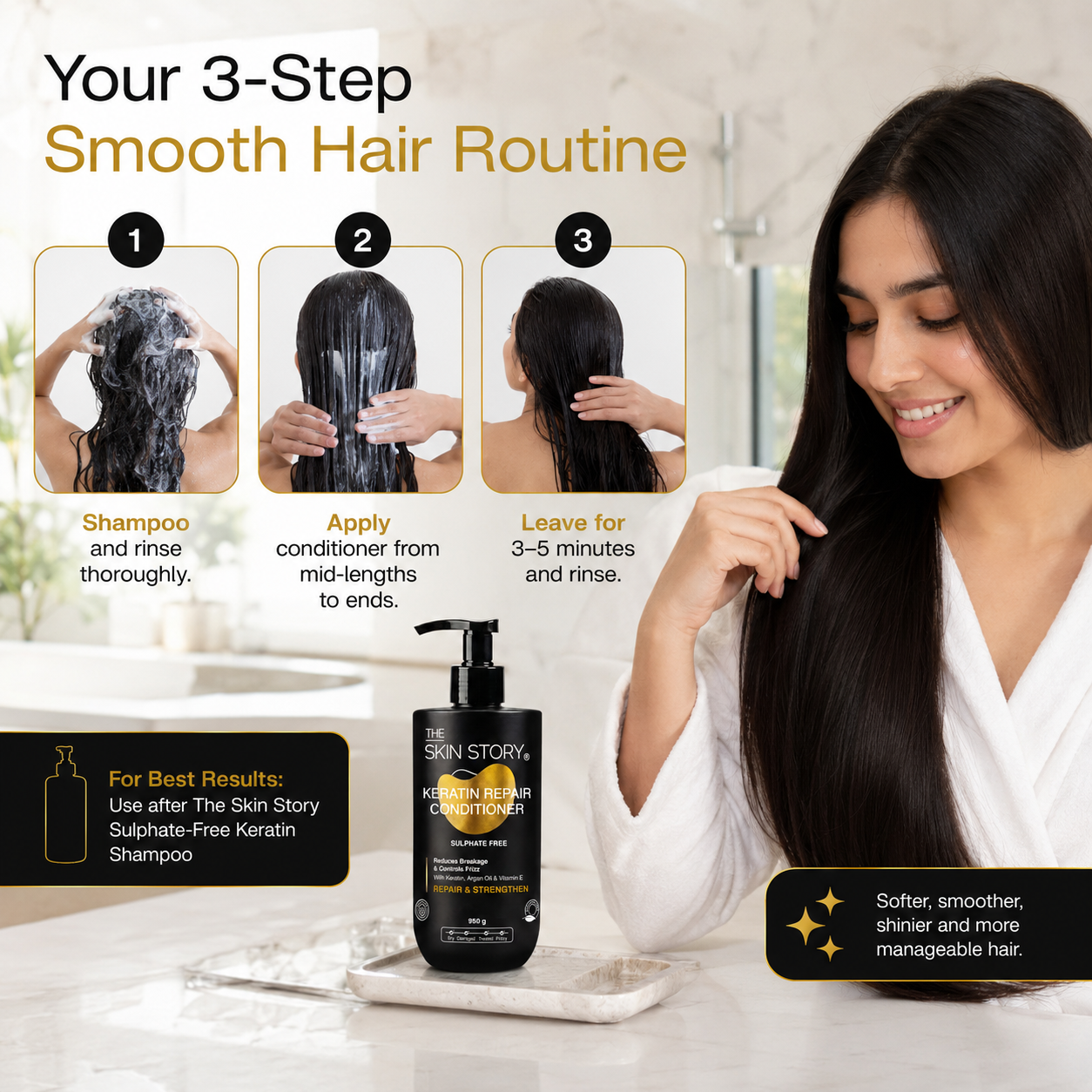 The Skin Story Sulphate Free Keratin Repair Conditioner, 950g