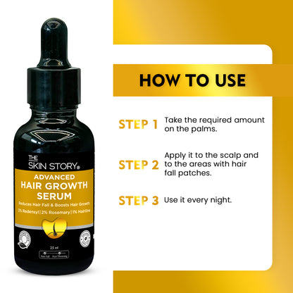 Advanced Hair Growth Serum 3% Redensyl®️ + 2% Rosemarry + 1% Hair Line, 25ml