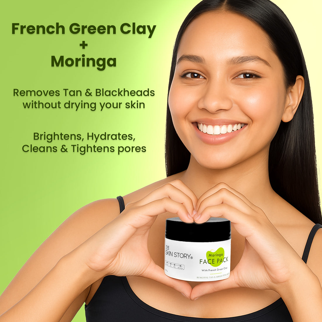 Moringa Purifying Face Pack | Removes Tan &amp; Controls Excess Oil | Brightens &amp; Revitalizes Skin | 100g