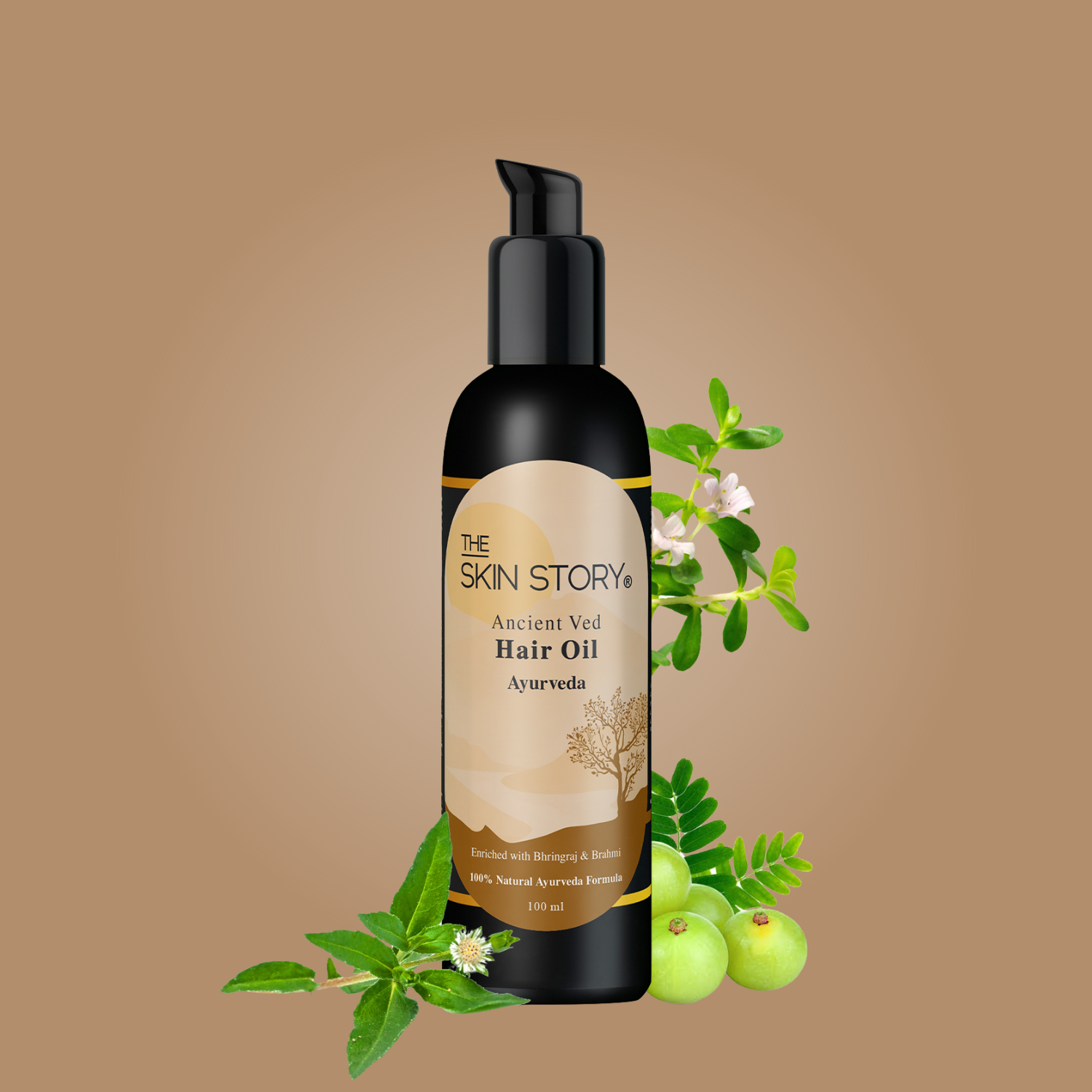 The Skin Story Ayurvedic Hair Growth Oil | Amla, Brahmi & Bhringraj | All Hair Types | 100% Natural Ayurveda | 100 ml