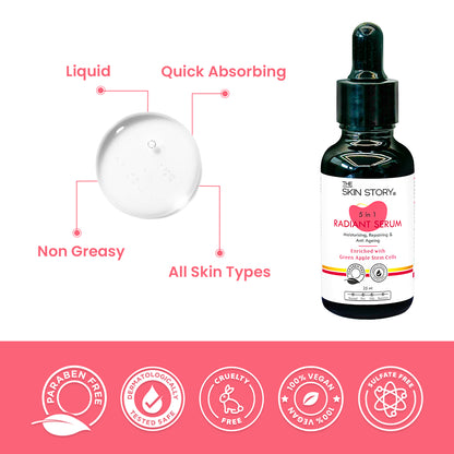 5 in 1 Radiant Serum | Anti Aging Serum | Green Apple Stem Cells | 40ml