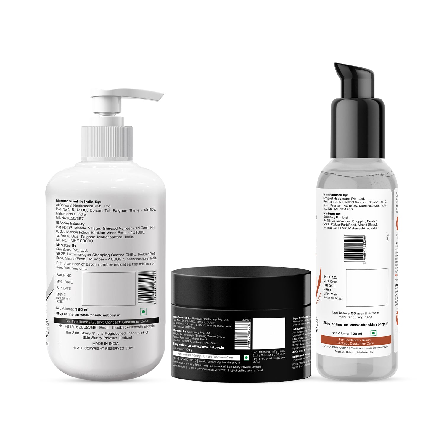 THe Skin Story Damage Repair Ser (CTP) (The Skin Story Sulphate Free Shampoo, 190ml The Skin Story Hair Mask, 200g The Skin Story Color Protection Serum, 100ml)