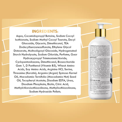 Sulphate Free Keratin &amp; Biotin Shampoo | Soft &amp; Frizz Free Hair | Split End &amp; Damage Repair | For Dry Hair | 450ml
