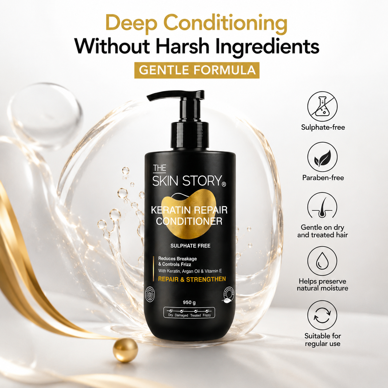 The Skin Story Sulphate Free Keratin Repair Conditioner, 950g