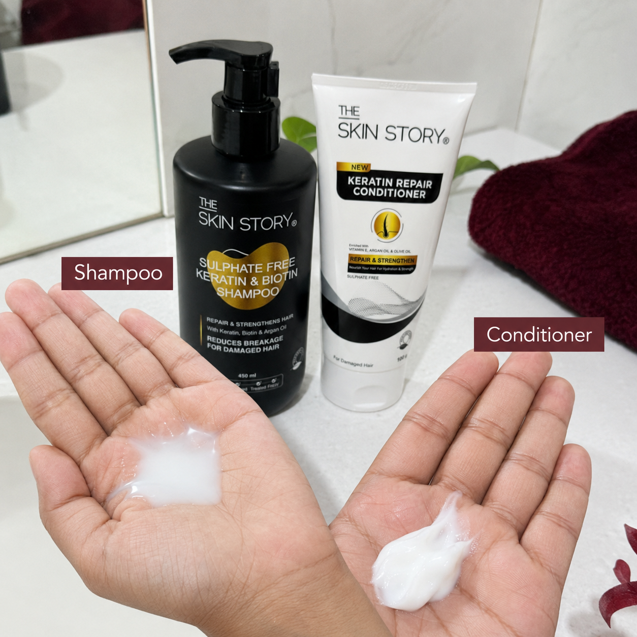 Sulphate Free Keratin Shampoo (450ml) + FREE Keratin Repair Conditioner (100g) - For Recently Coloured Hair