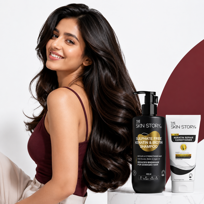 Sulphate Free Keratin Shampoo (450ml) + FREE Keratin Repair Conditioner (100g) - For Recently Coloured Hair