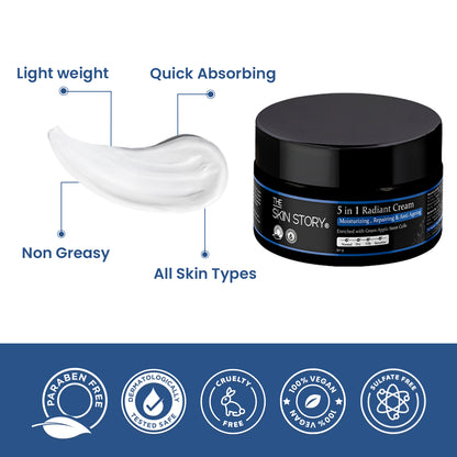 5 in 1 Radiant Moisturising Cream | Anti Aging Day Cream | For Fine Lines and Wrinkles | All Skin Type