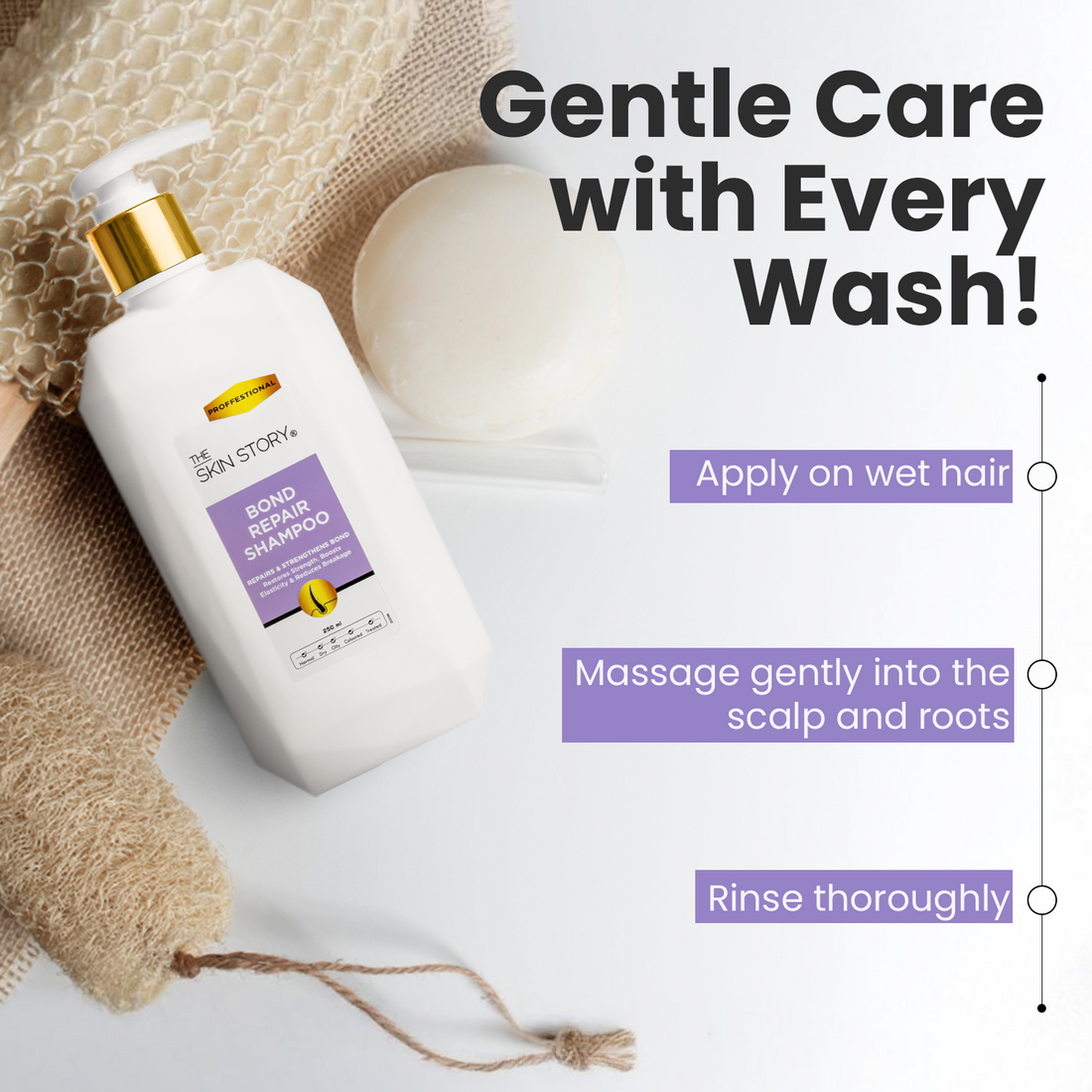 Bond Repair Shampoo | Deep Repair &amp; Hydration | FiberHance™ &amp; Aloe Vera | 250ml