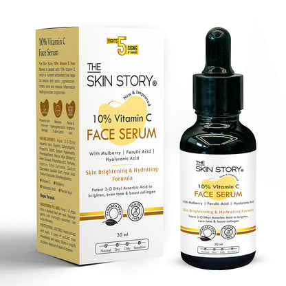 10% Vitamin C Face Serum | Brightens, Evens Skin Tone &amp; Reduces Dark Spots | Stable Glow Formula | 30ml