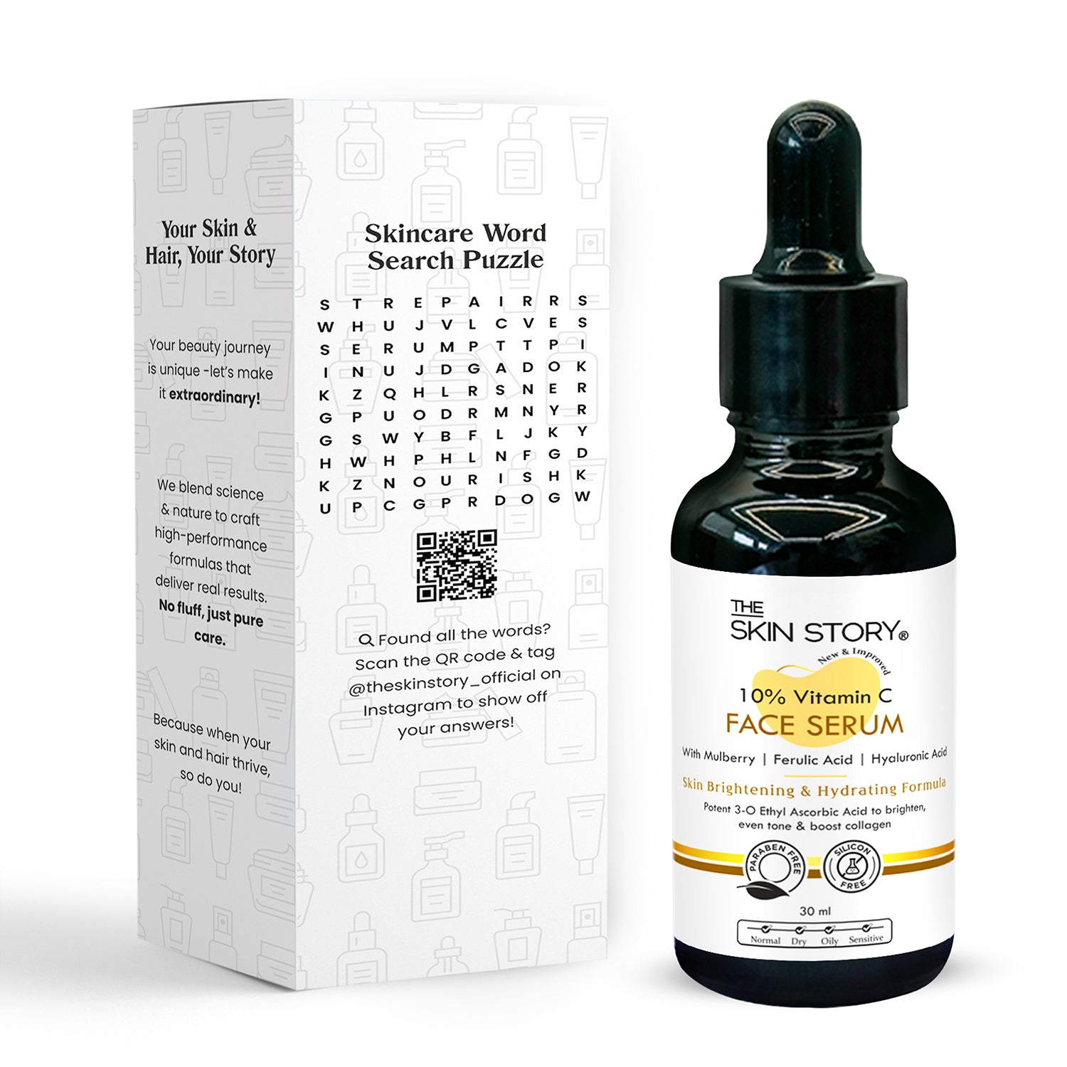 10% Vitamin C Face Serum | Brightens, Evens Skin Tone &amp; Reduces Dark Spots | Stable Glow Formula | 30ml