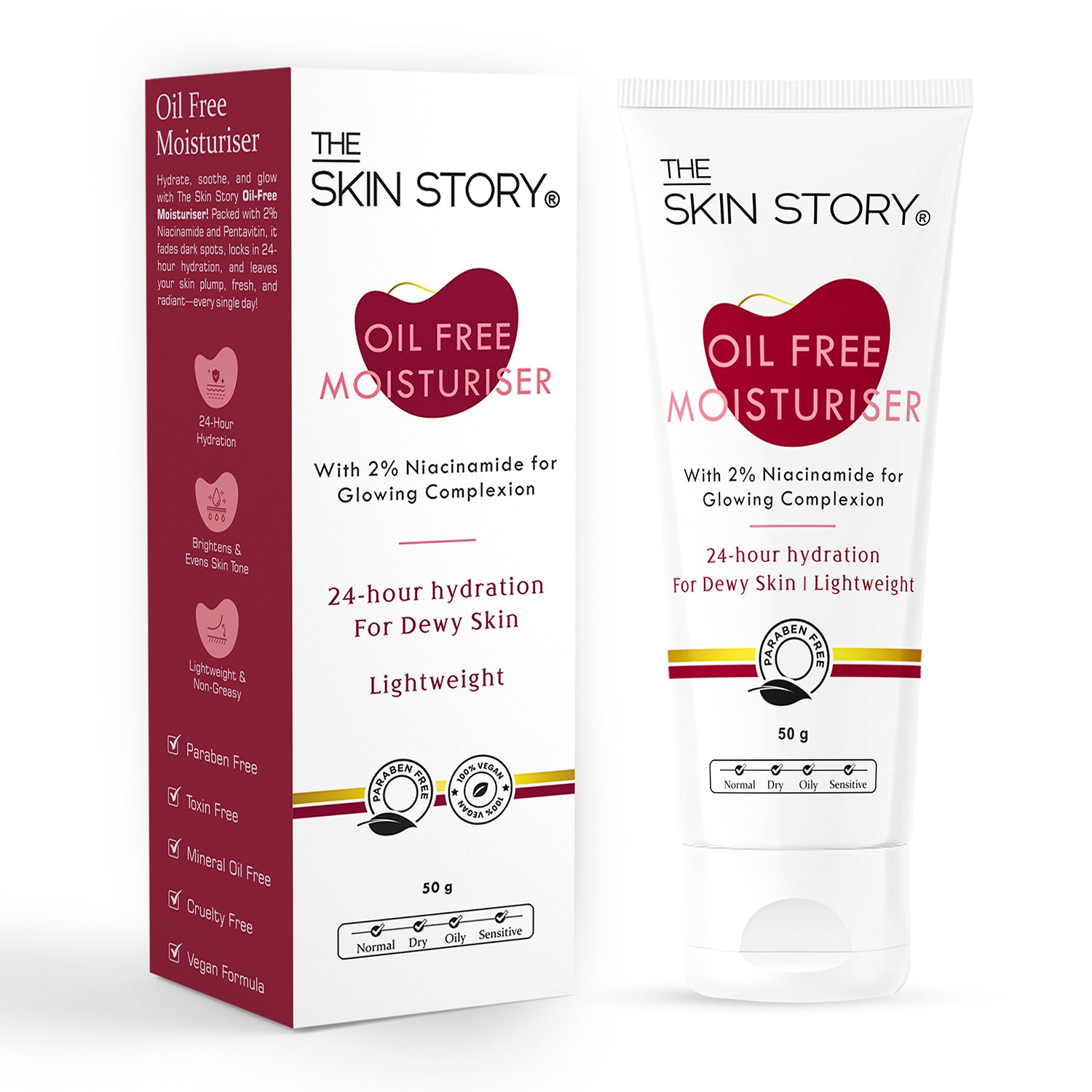 2% Niacinamide Oil Free Moisturiser | Glowing Complexion 24 hour hydration for plump dewy skin | 50g