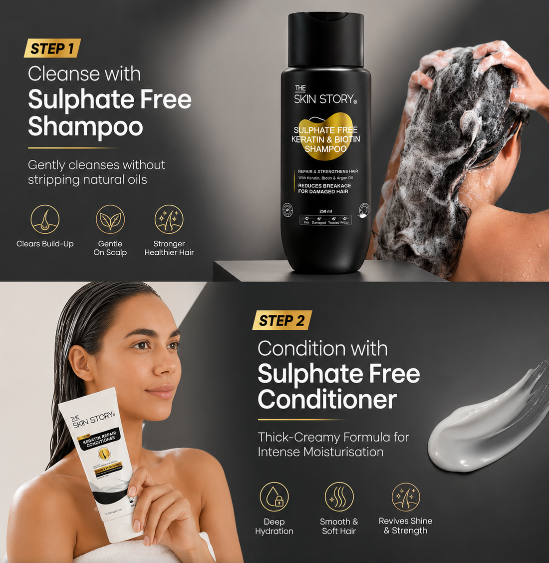 Sulphate Free Shampoo + Conditioner - Damage Repair Duo (250ml + 100g)