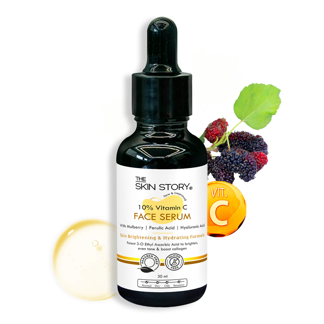 10% Vitamin C Face Serum | Brightens, Evens Skin Tone &amp; Reduces Dark Spots | Stable Glow Formula | 30ml