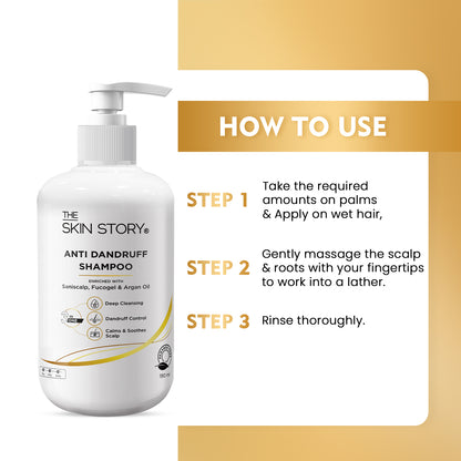 The Skin Story Dandruff Control Shampoo | Reduces Flaky Scalp &amp; Soothes | With Saniscalp &amp; Argan Oil | 190ml