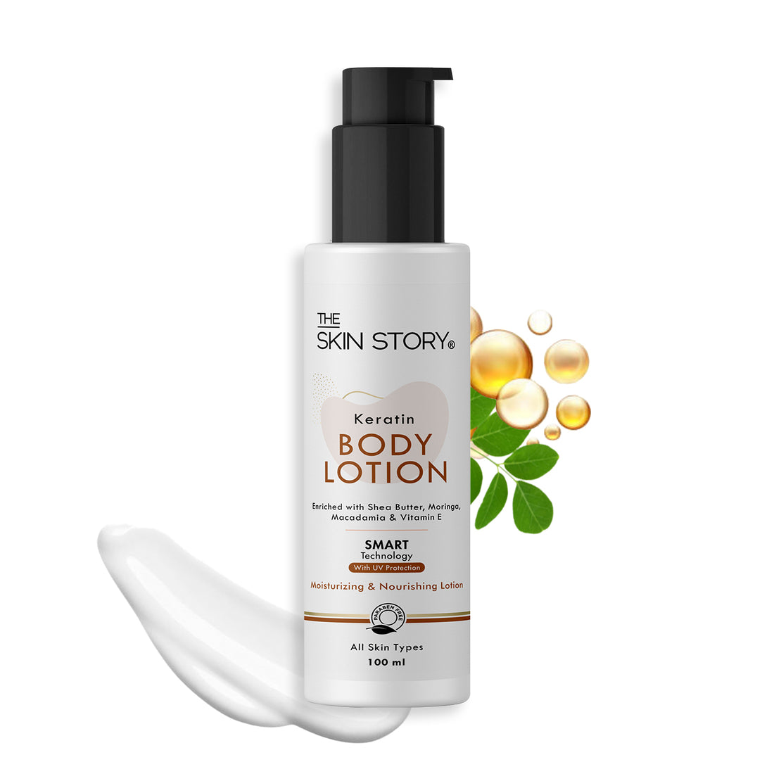 Deep Moisturising Body Lotion | Soft &amp; Supple Skin | All Skin Types | Moringa &amp; Keratin | 100ml