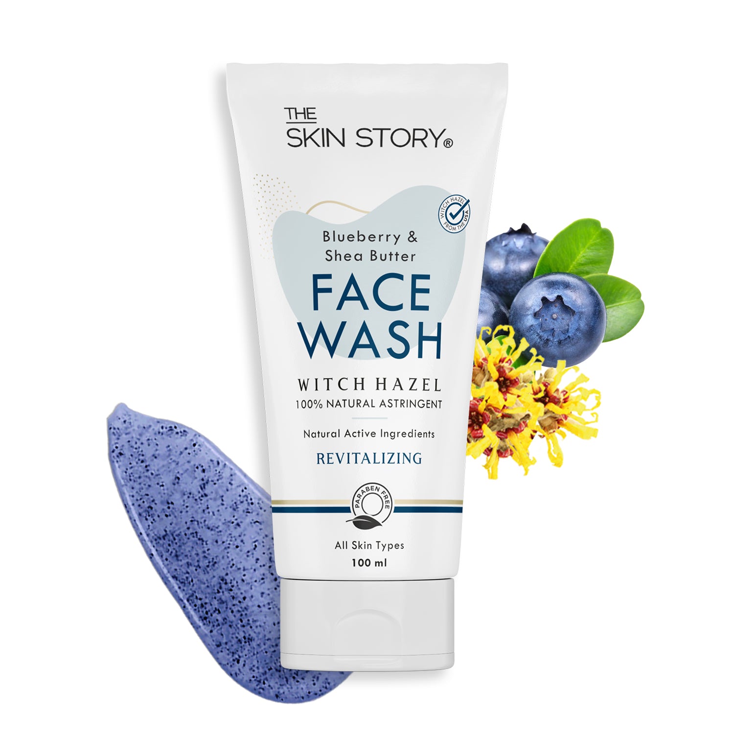 Deep Cleansing Facewash | Non-Drying &amp; Moisturizing | All Skin Types |  Witch Hazel, Blueberry, Shea Butter | 100ml