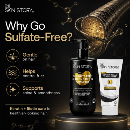 Damage Repair Combo - Sulphate Free Keratin Shampoo (450ml) + FREE Keratin Repair Conditioner (100g)