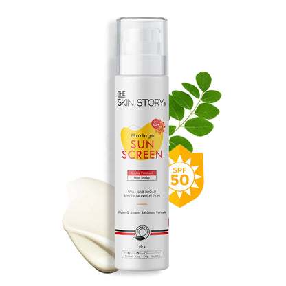 Moringa Sunscreen | SPF 50 | Broad Spectrum | UVA &amp; UVB Protection | 40g