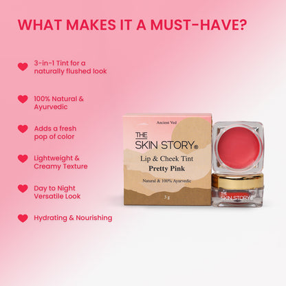 The Skin Story Lip &amp; Cheek Tint Pretty Pink, 3g