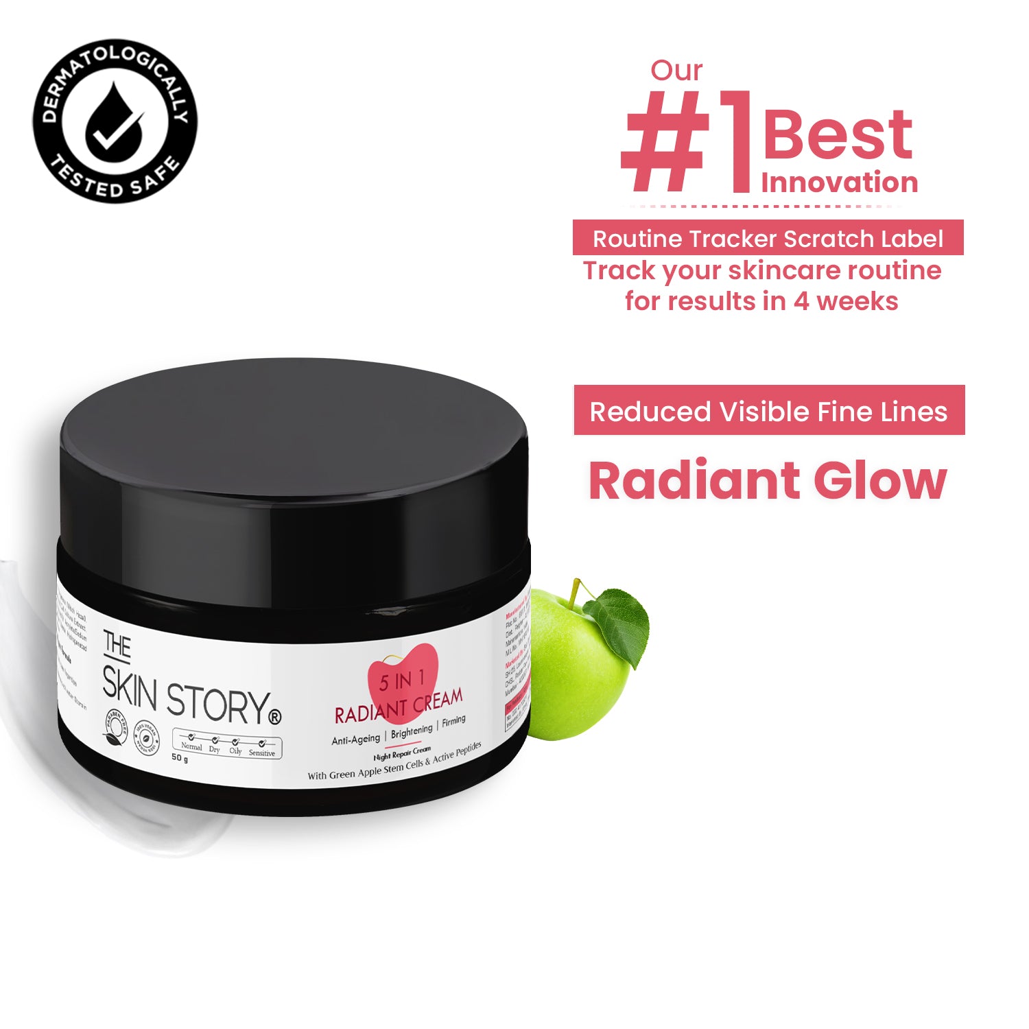 5 in 1 Radiant Day Cream | Anti-Aging &amp; Hydrating | Green Apple Stem Cells | 50g