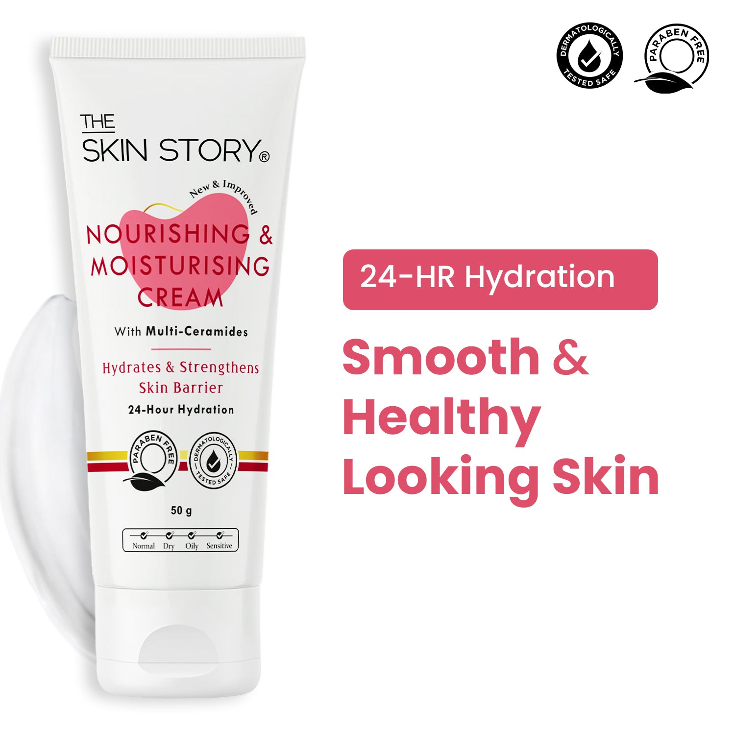 Nourishing &amp; Moisturising Cream with Ceramide | 24-Hour Hydration Barrier Repair| Ceramide, Moringa Oil, Wheat Germ Oil &amp; Protein| 50g