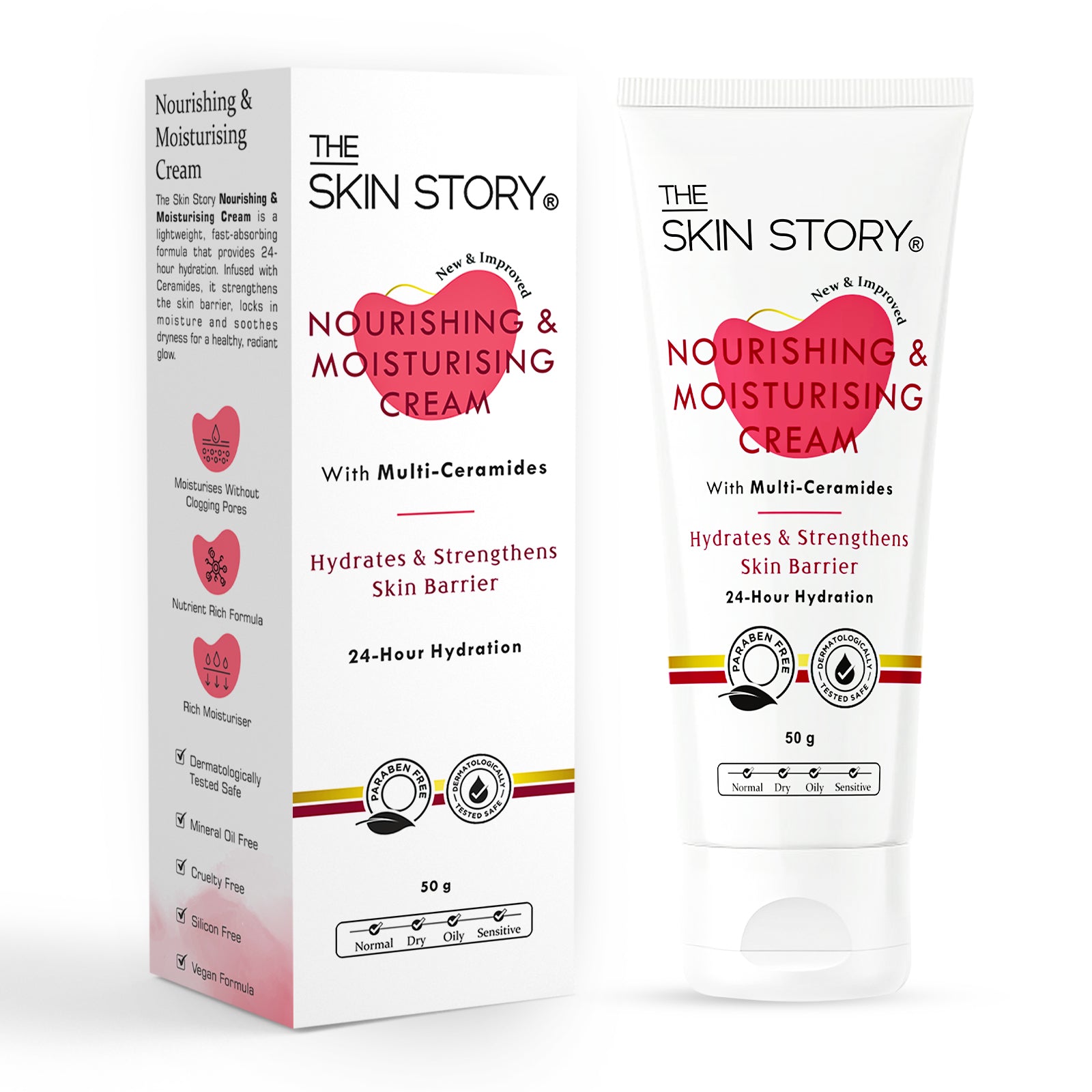 Nourishing &amp; Moisturising Cream with Ceramide | 24-Hour Hydration Barrier Repair| Ceramide, Moringa Oil, Wheat Germ Oil &amp; Protein| 50g