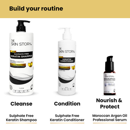 Sulphate Free Keratin &amp; Biotin Shampoo Repairs Damaged Hair 1 Litre