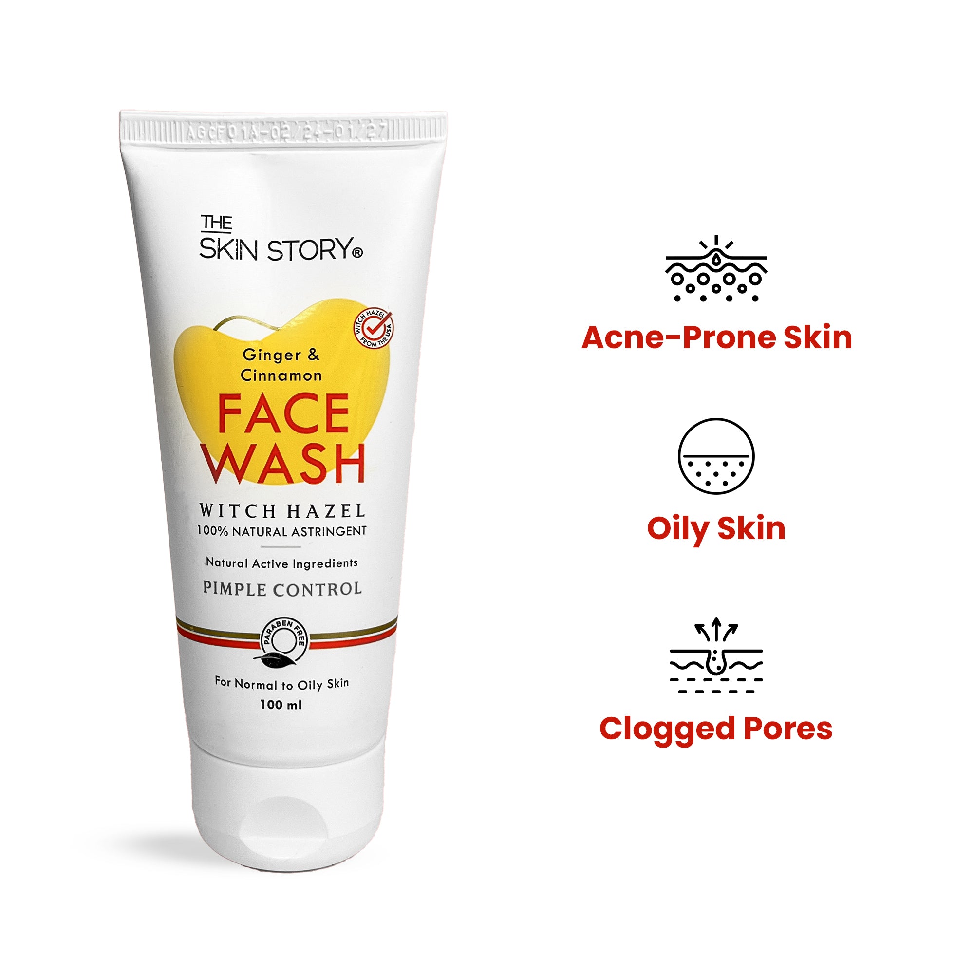 Pimple &amp; Acne Control  Facewash | Sensitive Skin, Oily &amp; Pimple Control Skin | Ginger, Cinnamon, Witch Hazel | 100ml