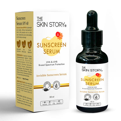 Sunscreen Serum SPF 40 PA+++ | Lightweight &amp; Non-Greasy | Vitamin E | 30ml