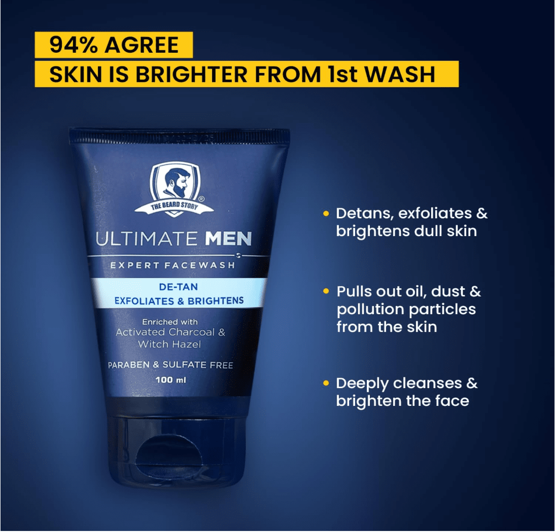 Activated Charcoal Face Wash Anti Pollution &amp; De - tan 100g - The Skin Story - 