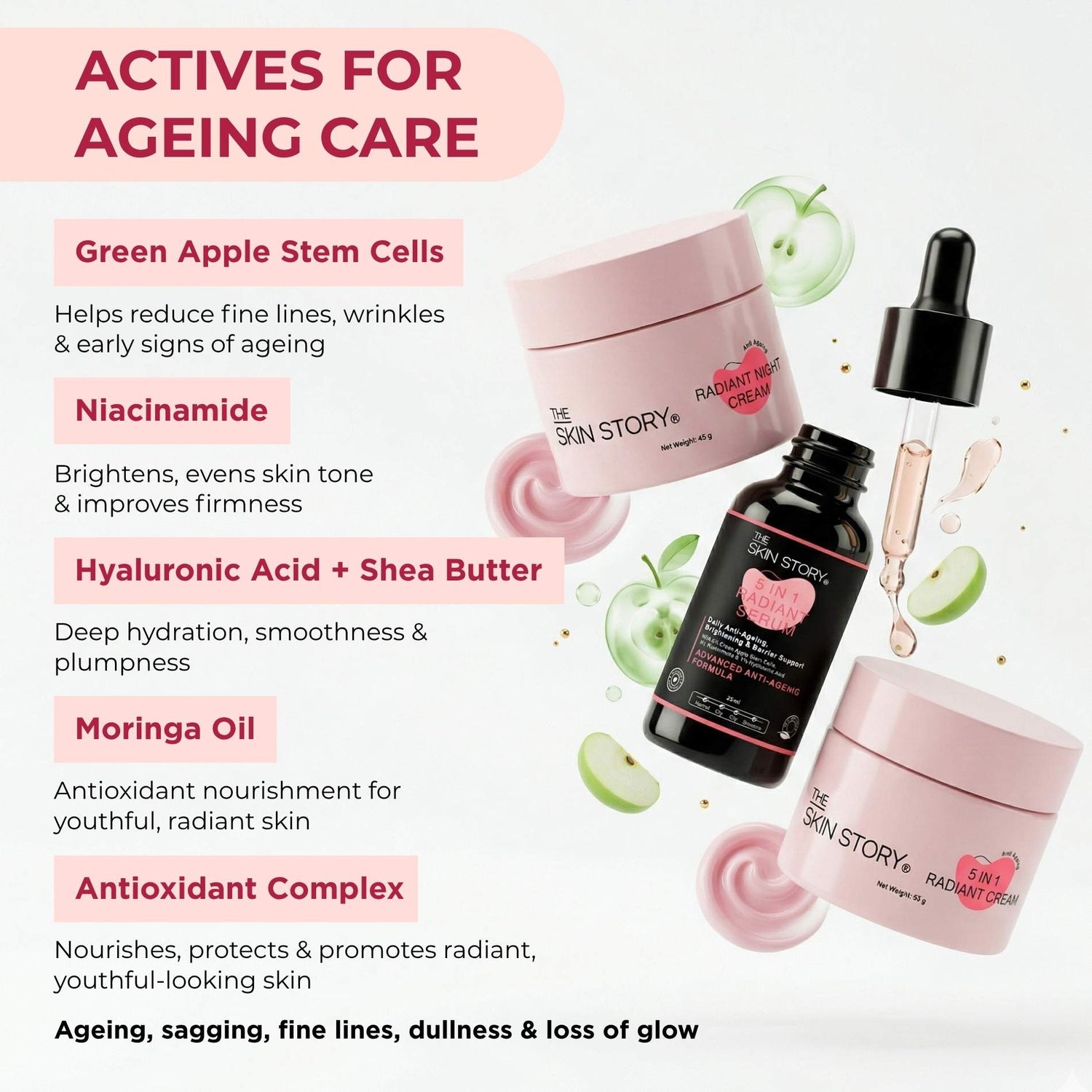 Ageing Advanced Ageing 3 Step - Night Cream+Serum+Cream - The Skin Story - 