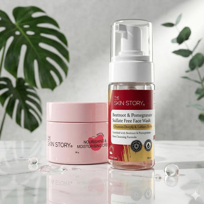 Ageing Early Onset 2 Step - Facewash+Nourishing &amp; Moisturising Cream - The Skin Story - 