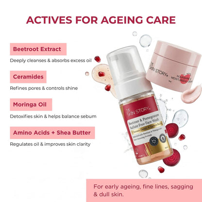 Ageing Early Onset 2 Step - Facewash+Nourishing &amp; Moisturising Cream - The Skin Story - 
