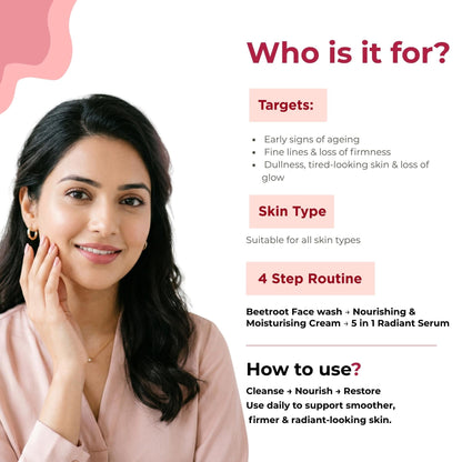 Ageing Early Onset 3 Step - Facewash+Moisturising Cream+Serum - The Skin Story - 