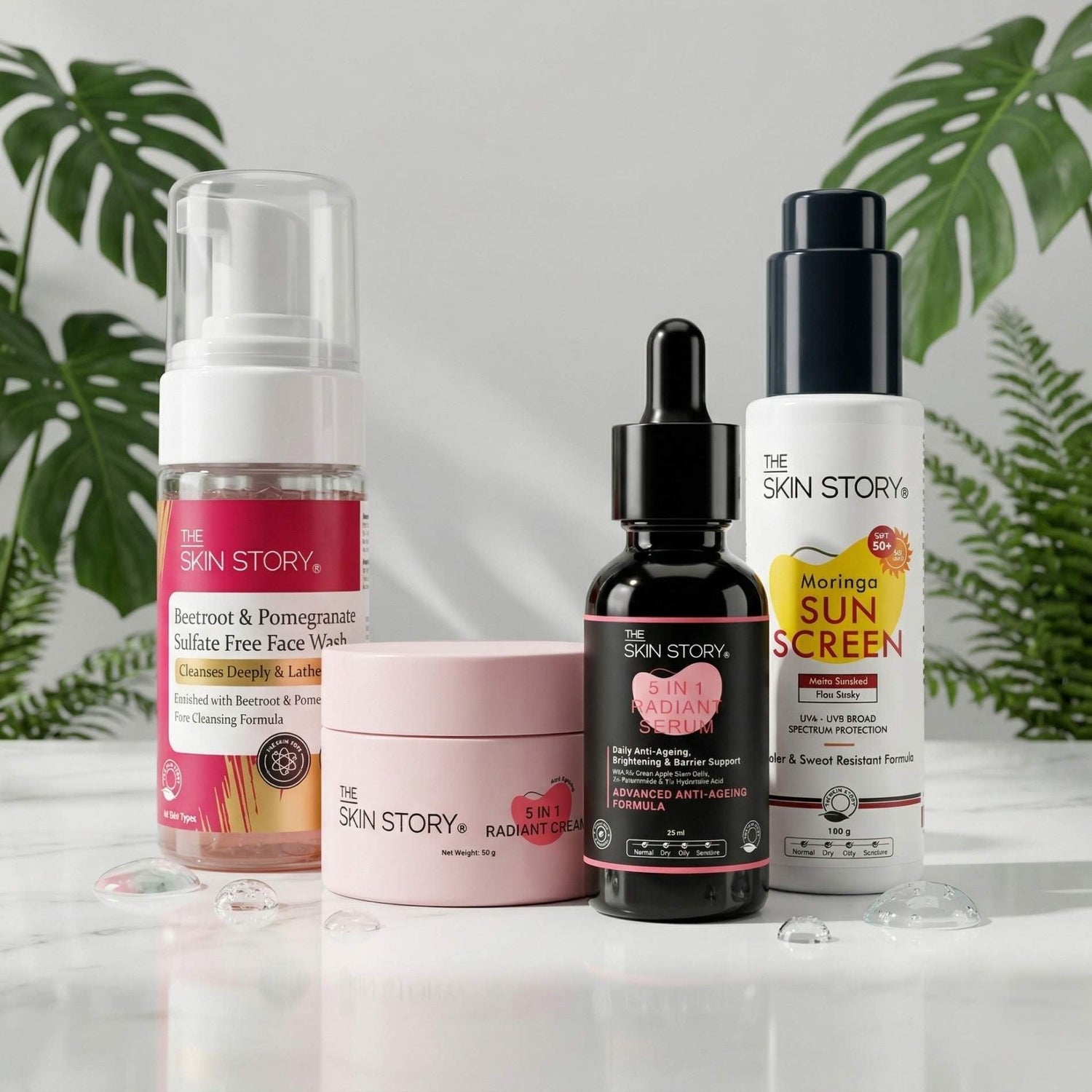Ageing Early Onset 4 Step - Facewash +Cream+Serum+SPF50 - The Skin Story - 
