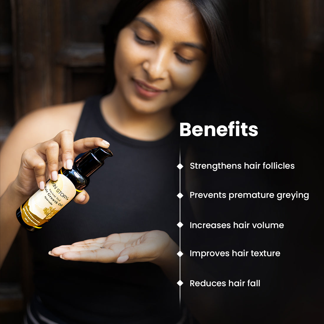 The Skin Story Ayurvedic Hair Growth Oil | Amla, Brahmi &amp; Bhringraj | All Hair Types | 100% Natural Ayurveda | 100 ml