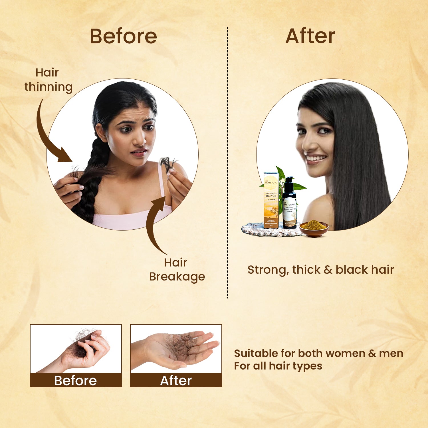 The Skin Story Ayurvedic Hair Growth Oil | Amla, Brahmi &amp; Bhringraj | All Hair Types | 100% Natural Ayurveda | 100 ml