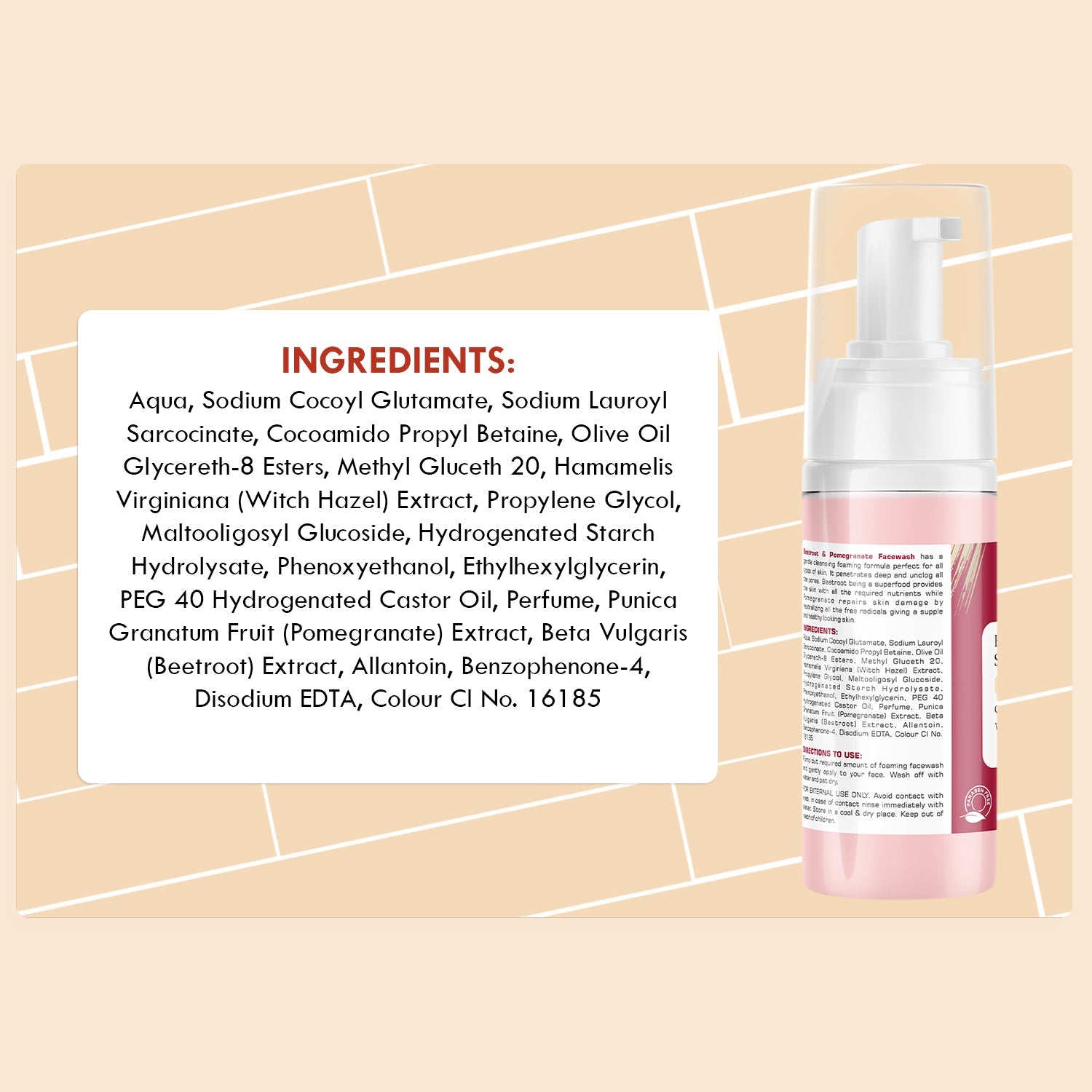 Beetroot &amp; Pomegranate Foaming Face Wash – Sensitive Skin Formula - The Skin Story - 